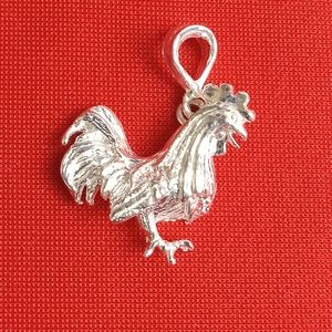 925 Sterling‎ Silver Rooster Charm Pendant